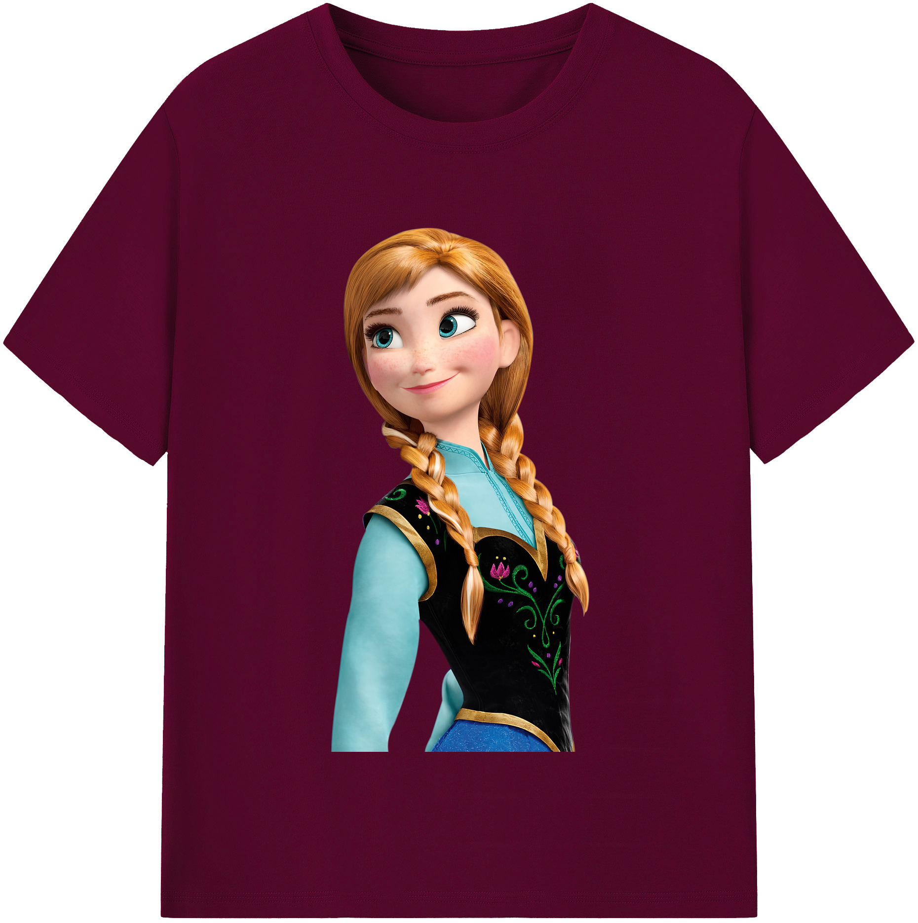 （画像用） アナと雪の女王 アンナ エルサ Frozen Anna Elsa レディースカジュアルプリントTシャツ（綿100％）